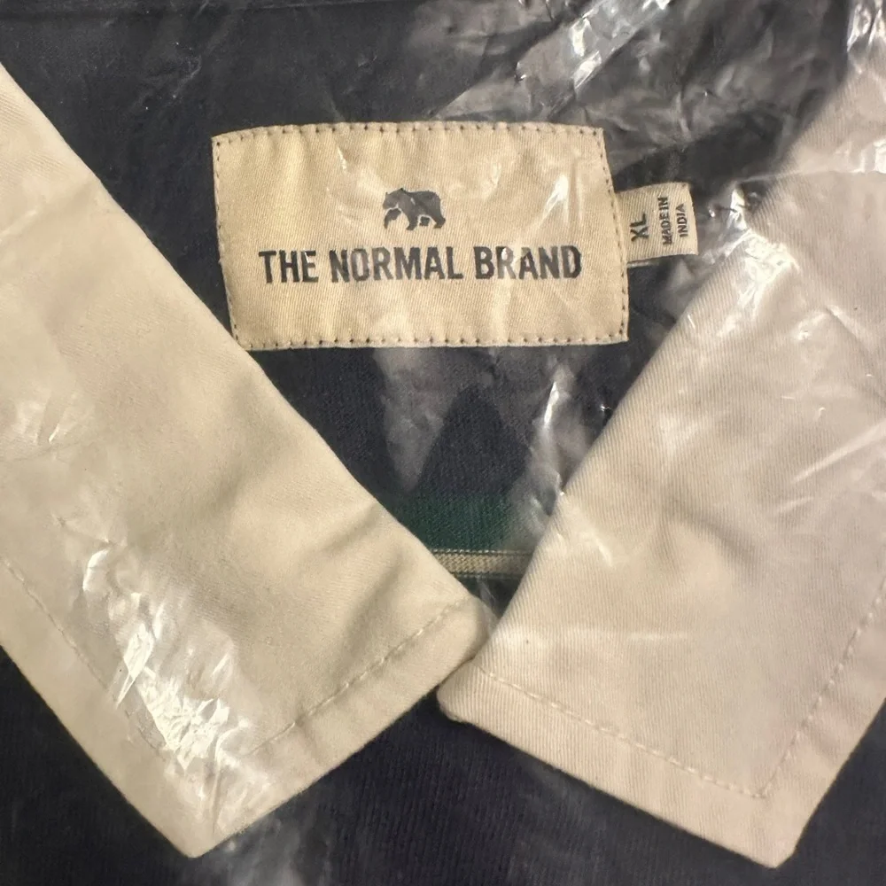 The Normal Brand Lenox Navy Stripe Jersey Rugby Polo - Picture 4 of 5